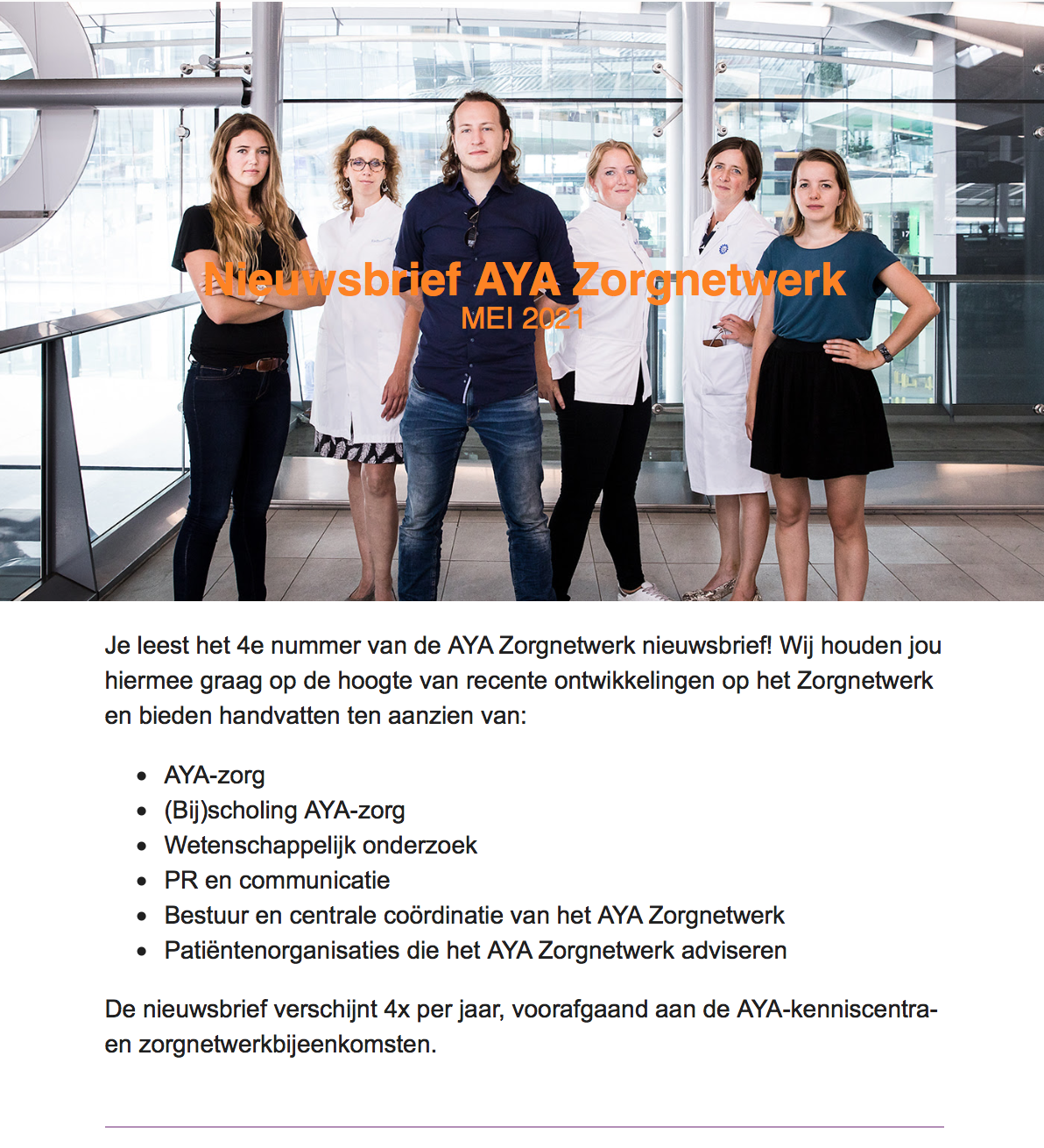 AYA Zorgnetwerk nieuwsbrief Q2 2021