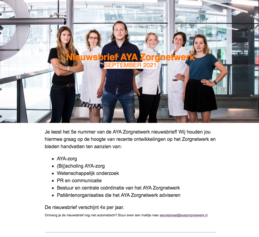 AYA Zorgnetwerk nieuwsbrief Q3_2021